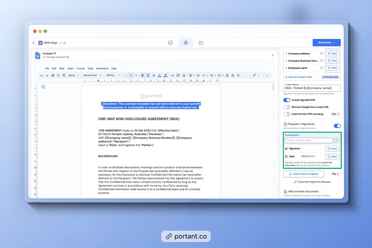 How to Invite Signatories to the Contract Creation Process